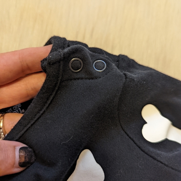 just you and me by Carter's black skeleton footsie PJs w/candy in belly size 9M - Picture 5 of 7